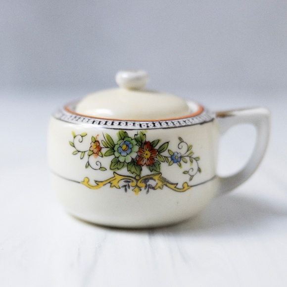 Noritake Japan mustard jar without spoon porcelain china vintage floral pattern - Picture 1 of 8